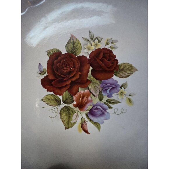 3 For 55 👍🫶 Vintage Ornate Gold Leaf Rimmed Porcelain Platter | 1950s - Picture 4 of 10